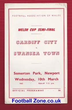 Cardiff City v Swansea Town 1965 – Welsh Cup Semi Final