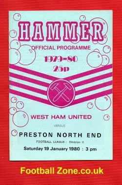 West Ham United v Preston 1980