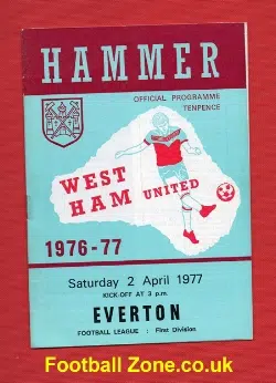 West Ham United v Everton 1977