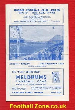 Dundee v Glasgow Rangers 1964