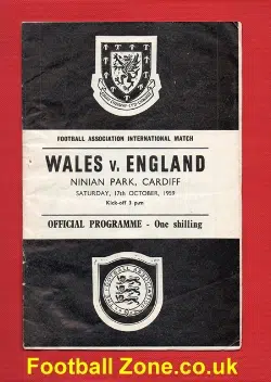 Wales v England 1959 -  Brian Clough Debut