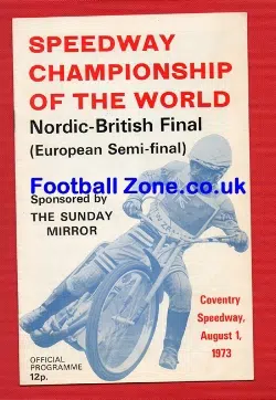 European Speedway Semi Final Programme 1973 At Coventry