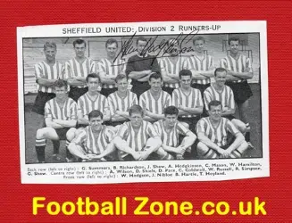 Sheffield United Alan Hodgkinson Football Autograph 1960's