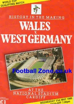 Wales v Germany 1989 - World Cup - Multi Autographed Both Teams