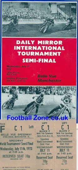 Daily Mirror International Tournament Semi Final 1973 + Ticket