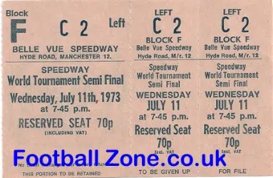 Daily Mirror International Tournament Semi Final 1973 Ticket