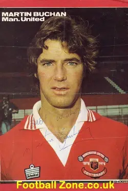 Manchester United Martin Buchan Autographed Magazine Picture