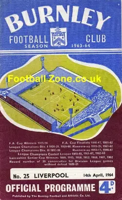 Burnley v Liverpool 1964