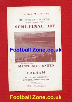 Manchester United v Fulham 1958 - FA Cup Semi Final Villa Park