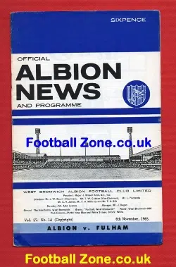 West Bromwich Albion v Fulham 1965