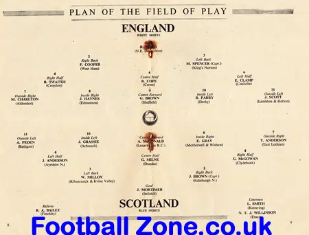 England v Scotland 1950 – Schools Wembley – M Charlton