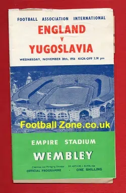 England v Yugoslavia 1956 - A Wembley File Issue
