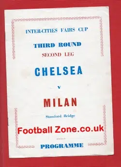 Chelsea v Inter Milan 1964 - Fairs Cup - Pirate Programme