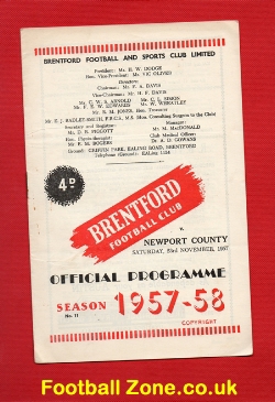 Brentford v Newport County 1957