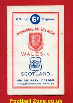 Wales v Scotland 1952 - Plus Song Sheet