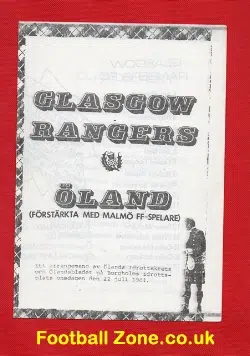 Oland v Glasgow Rangers 1981 - Swiss