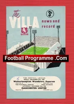 Aston Villa v Manchester United 1958 – Plus Wolves Reserves