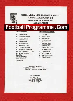 Aston Villa v Manchester United 1993 – Reserves – David Beckham