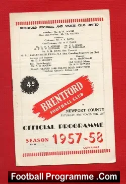Brentford v Newport County 1957