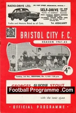 Bristol City v Brentford 1961 - football programme