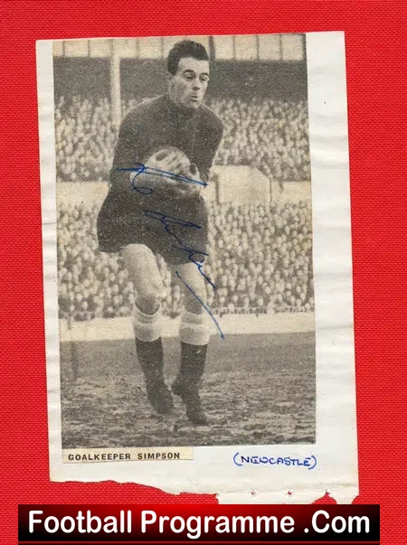 Cardiff City Football Team Autographs 1953/54 Simpson Newcastle