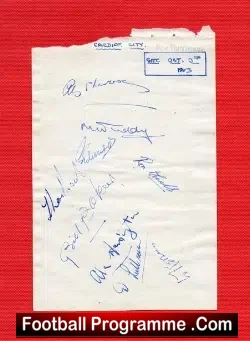 Cardiff City Football Team Autographs 1953/54 Simpson Newcastle - football programme