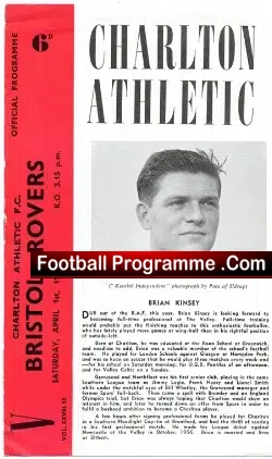 Charlton Athletic v Bristol Rovers 1961 - football programme