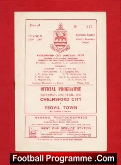 Chelmsford City v Yeovil Town 1960