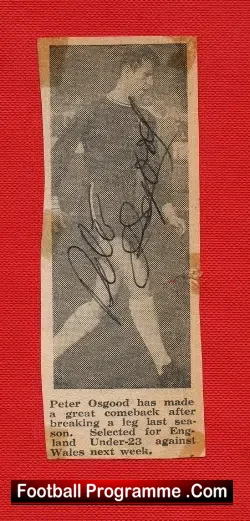 Chelsea Peter Osgood Signed Picture - football memorabilia