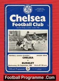 Chelsea v Burnley 1963 - football programme