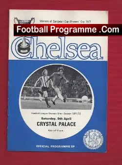 Chelsea v Crystal Palace 1972 - football programme