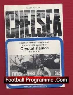 Chelsea v Crystal Palace 1972 - football programme