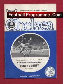 Chelsea v Derby County 1971 - football programme