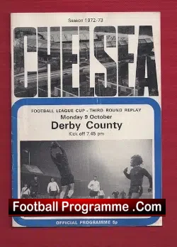 Chelsea v Derby County 1972 - football programme