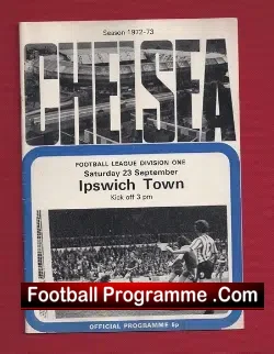 Chelsea v Ipswich Town 1972 - football programme