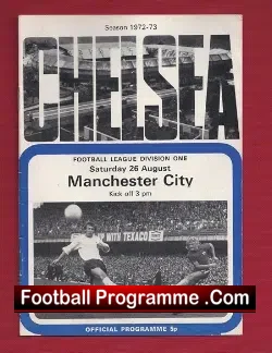 Chelsea v Manchester City 1972 - football programme