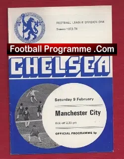 Chelsea v Manchester City 1974 - football programme