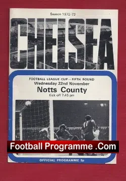 Chelsea v Notts County 1972 - football programme