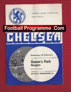 Chelsea v QPR 1974 - football programme