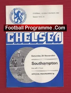 Chelsea v Southampton 1973 - football programme