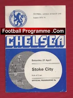 Chelsea v Stoke City 1974 - football programme