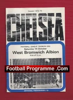 Chelsea v WBA 1972 - football programme