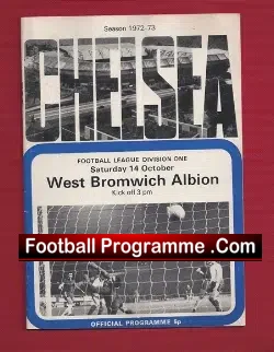 Chelsea v WBA 1972 - football programme