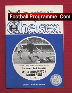 Chelsea v Wolves 1971 - football programme