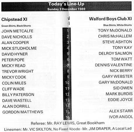 Chipstead v Eastenders 1989 – Autographed Chris McHallem