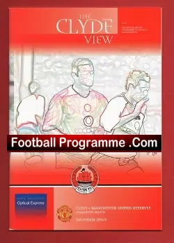 Clyde v Manchester United 2009 - Reserves Match Scotland - football programme