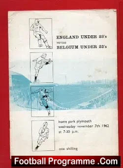England v Belgium 1962 – U23 at Plymouth + Alan Mullery