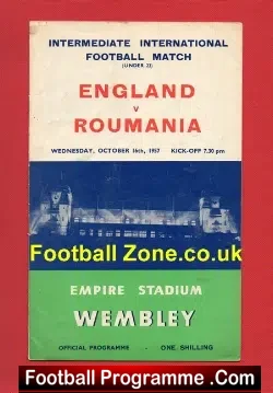 England v Romania 1957 – Under 23 at Wembley