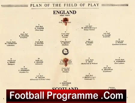England v Scotland 1950 – Schools Wembley – M Charlton