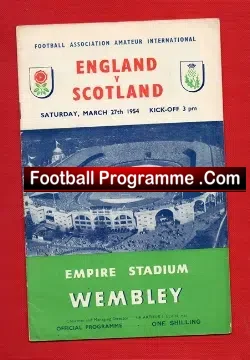 England v Scotland 1954 - football programme